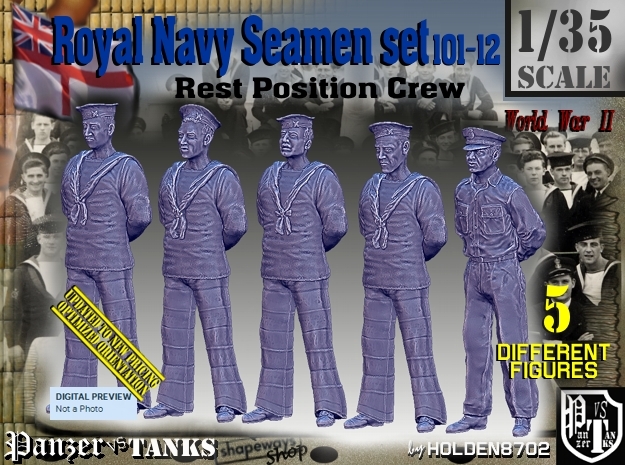 1/35 RN Seamen Rest Set101-12 in Tan Fine Detail Plastic