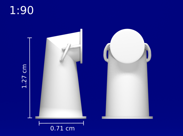 1:90 HMS Victory Chimney Cowl in Smoothest Fine Detail Plastic
