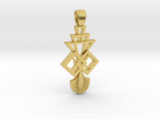 Art deco composition [pendant] in Polished Brass