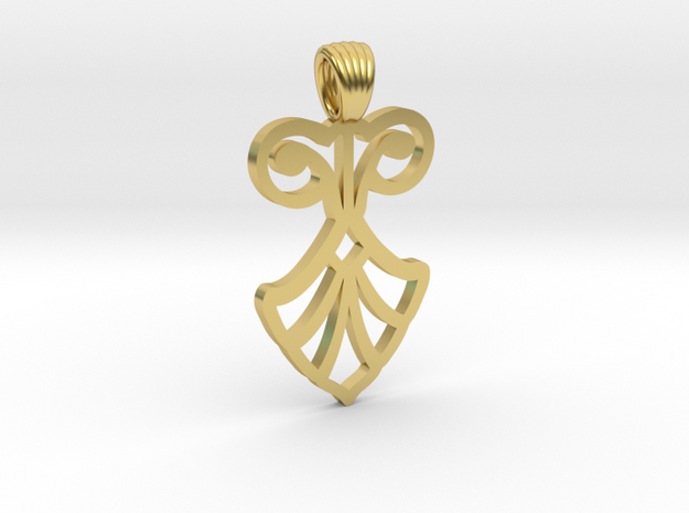 Art Deco Flower [pendant] in Polished Brass