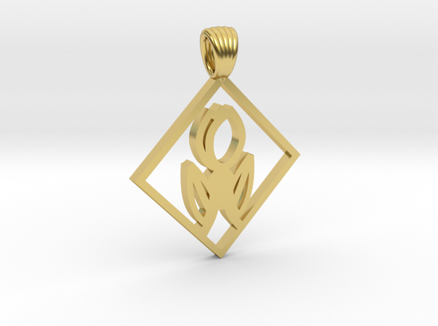 Art Deco Squared tulip [pendant] in Polished Brass