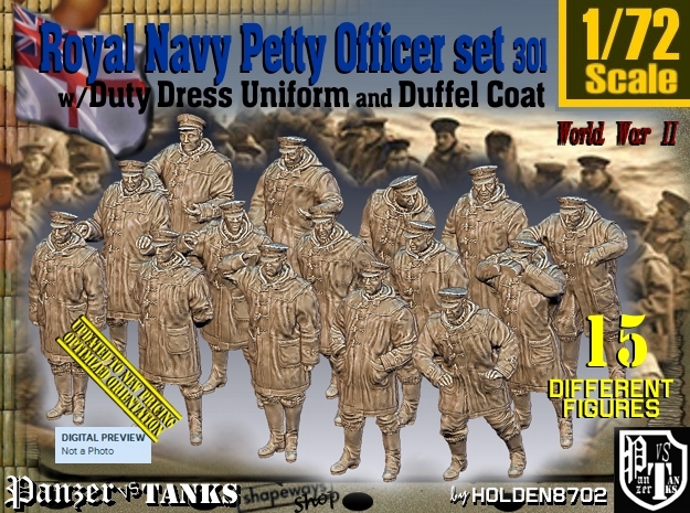 1/72 Royal Navy DC Petty Officers Set301 in Tan Fine Detail Plastic