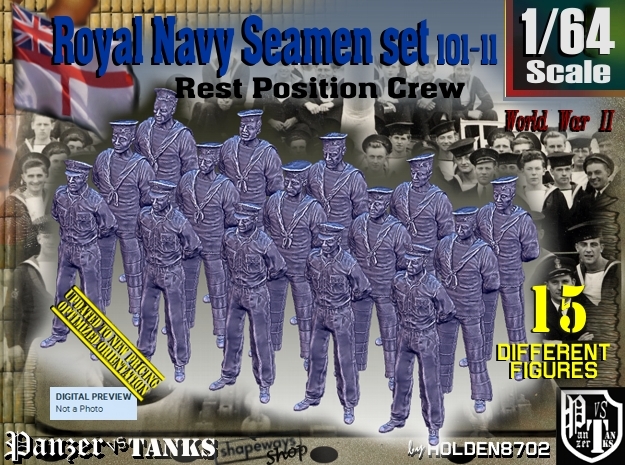 1/64 RN Seamen Rest Set101-11 in Tan Fine Detail Plastic