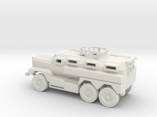 1/87 Scale MRAP Cougar 6x6 With Turret in White Natural Versatile Plastic