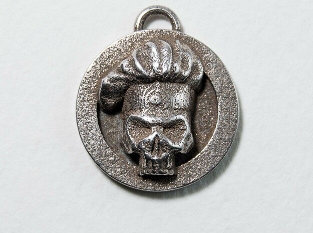 Chef skull in Polished Bronzed-Silver Steel