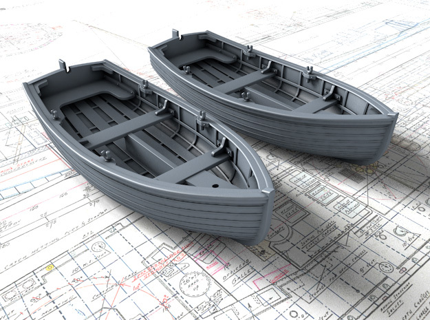 1/35 Scale Allied 10ft Sailing Dinghys x2 in Tan Fine Detail Plastic