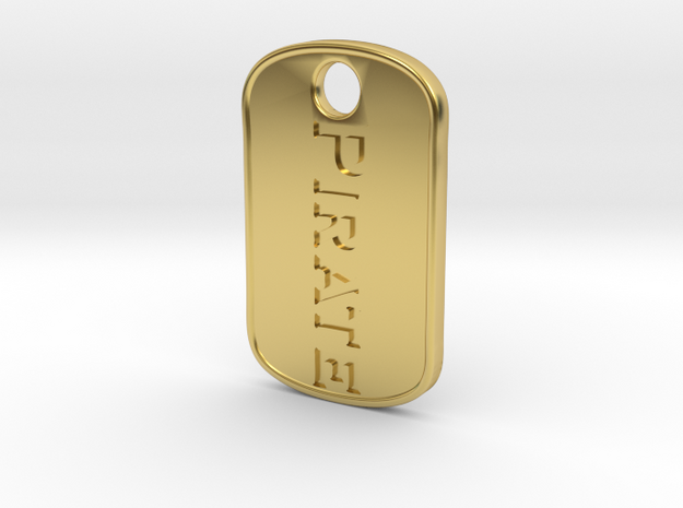 Pirate military tag [pendant] in Polished Brass