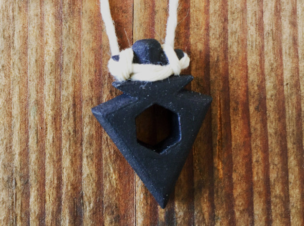 Arrowhead Pendant in Black Natural Versatile Plastic