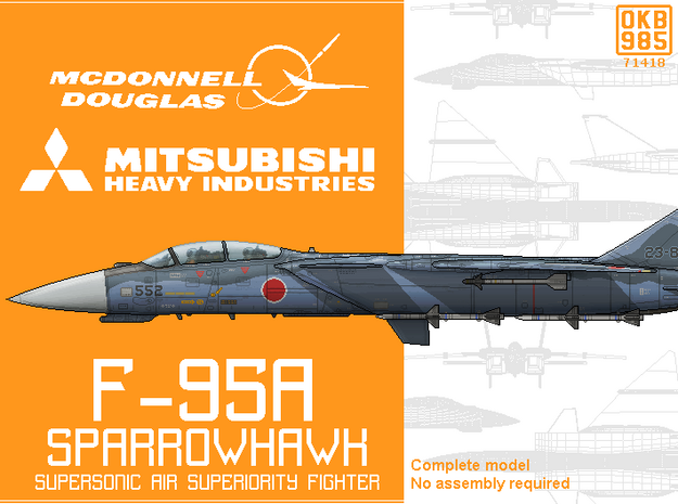 F-95A Sparrowhawk Fighter in White Natural Versatile Plastic: 1:200
