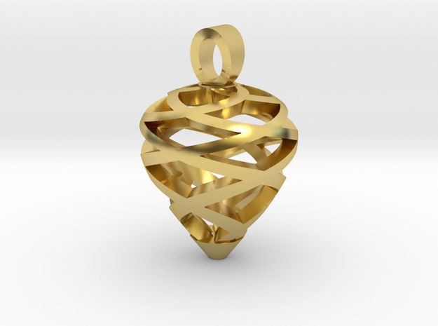 Pine cone [pendant] in Polished Brass