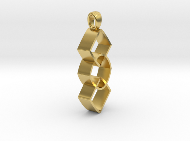 Groupe of impossible cylinders [pendant] in Polished Brass