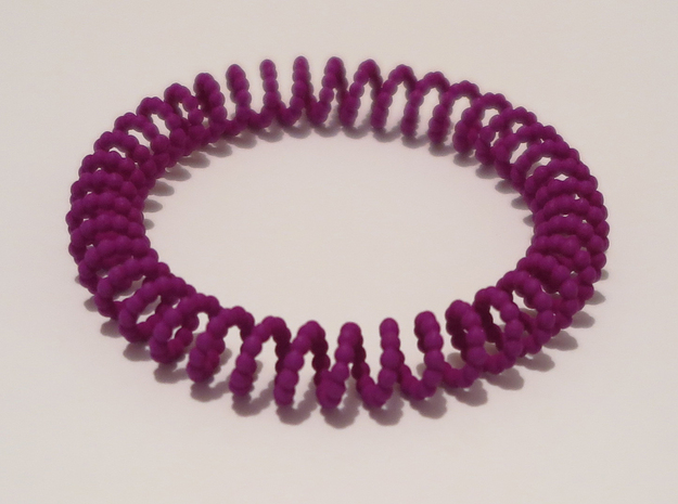 Bangle Bracelet Spiral Beads in Purple Processed Versatile Plastic