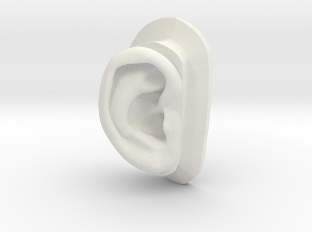 DIY Binaural Ear + Canal Anatomically Accurate - R in White Natural Versatile Plastic