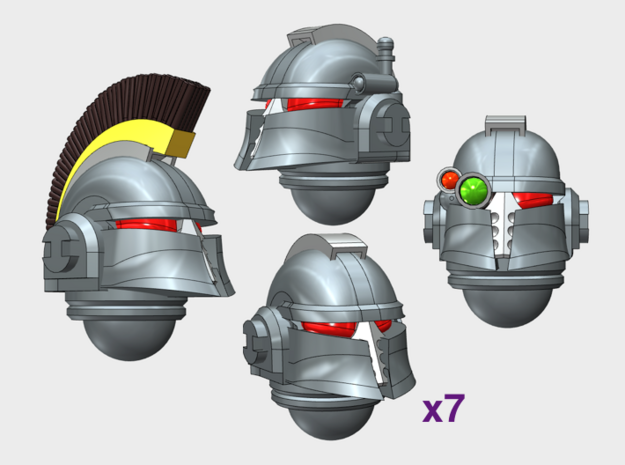 10x Base - Ferrum Helmets : Squad Set in Tan Fine Detail Plastic