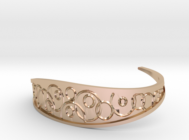 Emboss - Bangle Cuff - Small Size in 14k Rose Gold Plated Brass: Small
