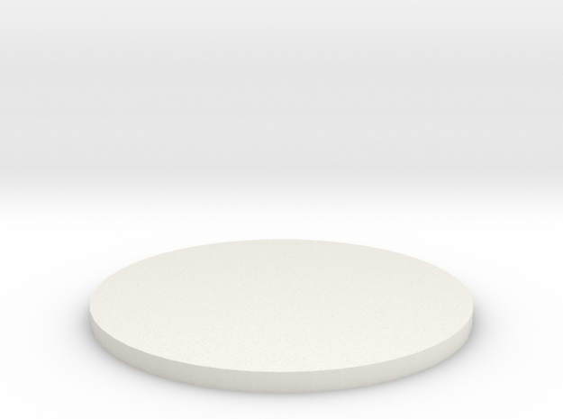 50mm Circular Miniature Base Plate in White Natural Versatile Plastic