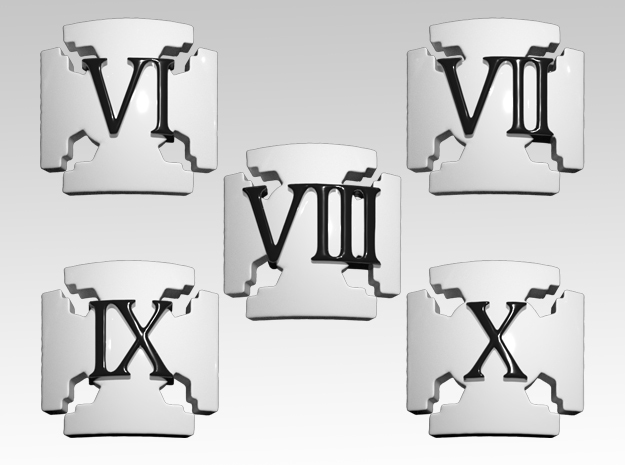 Veteran Squads VI-X Shoulder Icons x50 in Tan Fine Detail Plastic