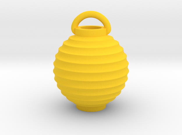 Paper Lantern Pendant, round in Yellow Processed Versatile Plastic