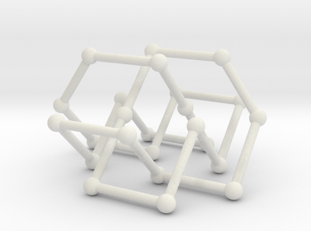 Knot 8_19 in BCC lattice in White Natural Versatile Plastic: Medium