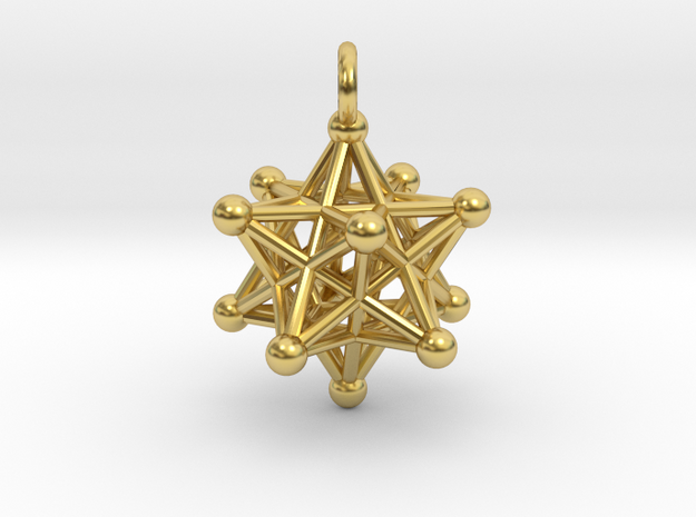 Stellated Dodecahedron small in Polished Brass