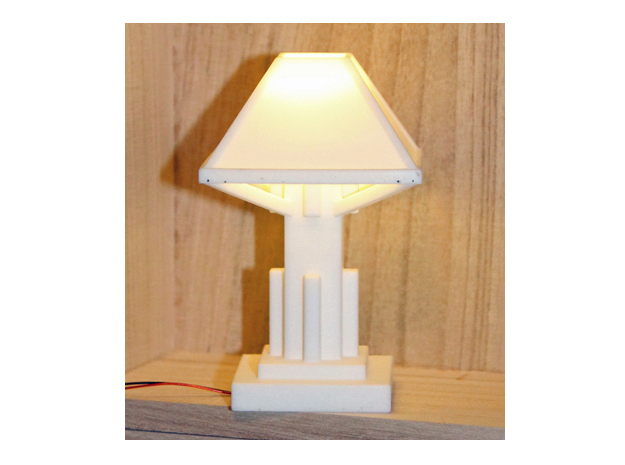 1/6 scale Arts and Crafts Lamp in White Processed Versatile Plastic