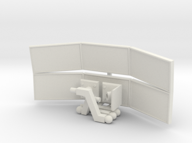1:18 Scale Monitor Array (Dual) - Wall Mounted in White Natural Versatile Plastic