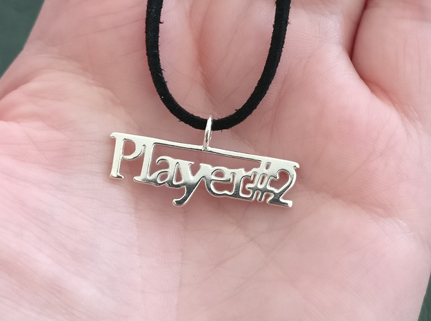 Player 2 pendant necklace in Polished Silver