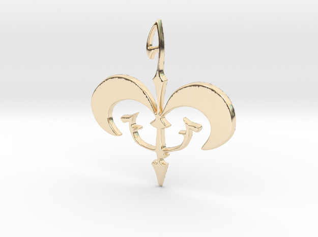 Royal Symbol Pendant in 14k Gold Plated Brass