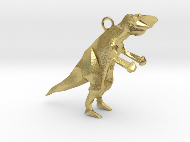 Polygonal Dinosaur in Natural Brass