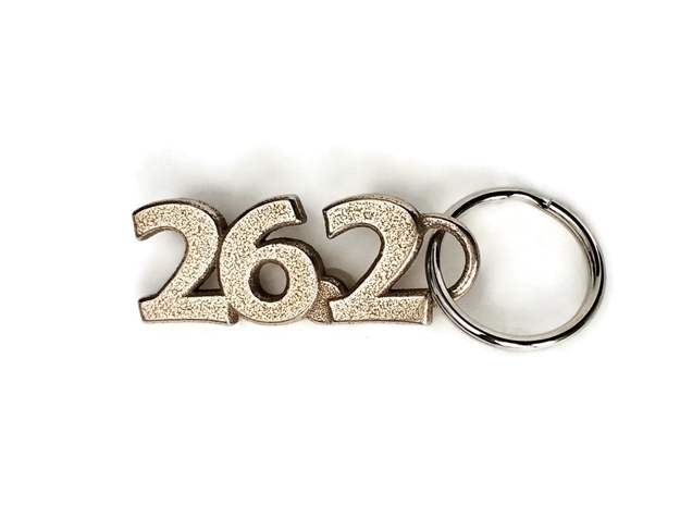 Marathon Runner Gift - 26.2 Keychain in Polished Bronzed-Silver Steel