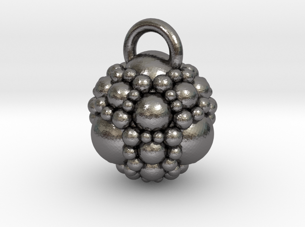 Fractal sphere pendant in Polished Nickel Steel