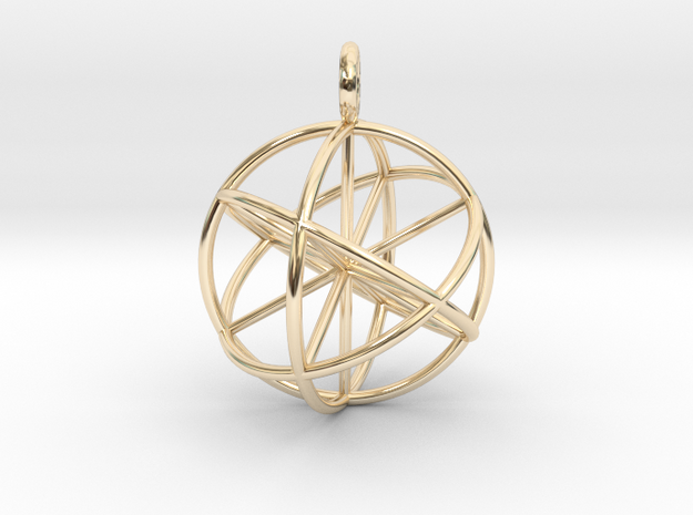 seed of life 30mm thin lines in 14k Gold Plated Brass