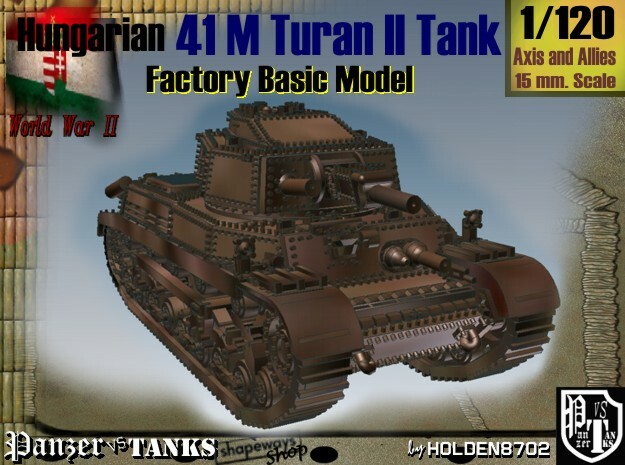  1/120 Hungarian 41M Turan II Basic in White Natural Versatile Plastic