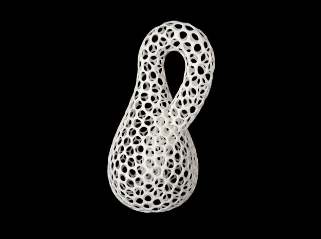 Klein Bottle - Cellular Weave (17cm / 6.7Inch) in White Processed Versatile Plastic