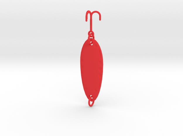 fishing lure spoon ornament in Red Processed Versatile Plastic