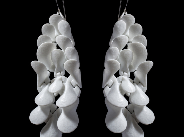 Kinematics Petals Flip Earrings in White Natural Versatile Plastic