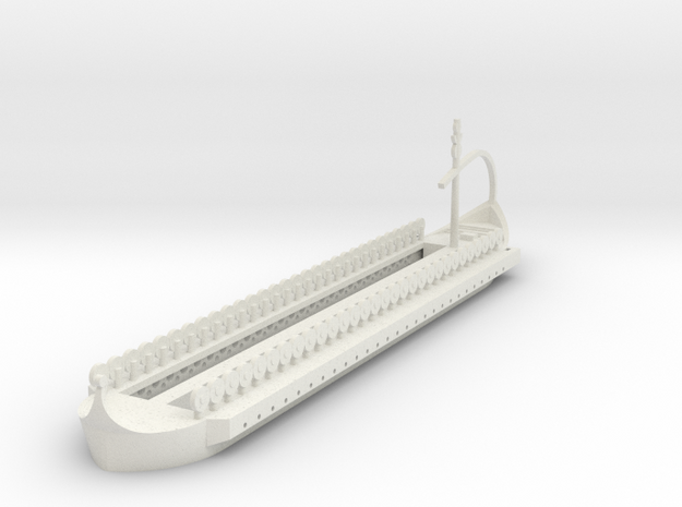 1/300 Carthaginian Quadrireme Hull in White Natural Versatile Plastic