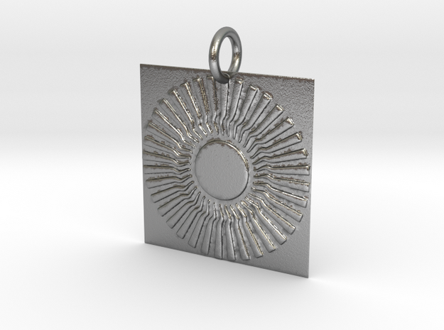 Sambhala Sun Pendant in Natural Silver: Small