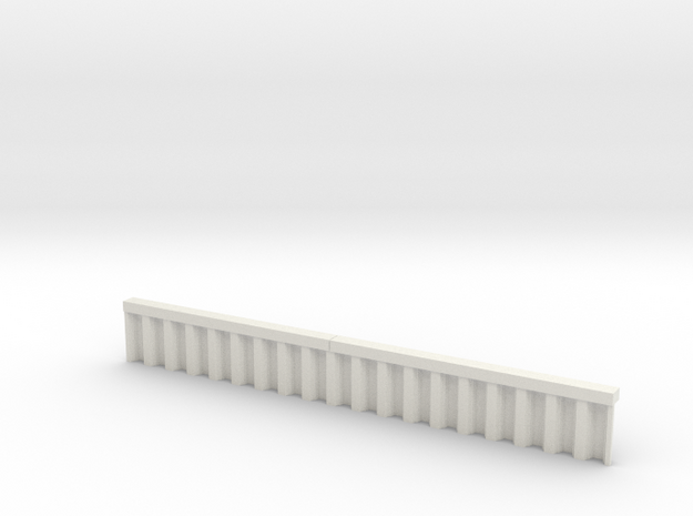 N Scale Sheet Piling Quay Wall H18 L142.5 in White Natural Versatile Plastic