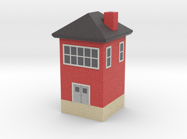 mini tower building with roof and chimney N scale in Natural Full Color Sandstone