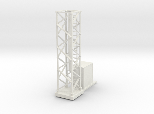 Light Tower Base Site 1-87 HO Scale in White Natural Versatile Plastic