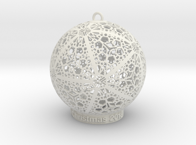 Tree Ornament 2 in White Natural Versatile Plastic: Medium