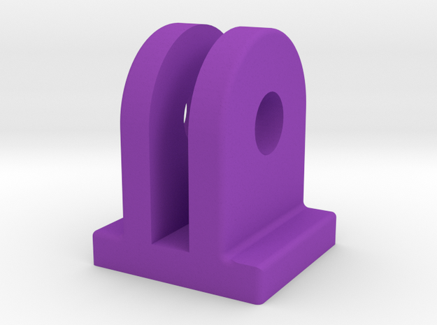 DIY GoPro Mount Interface (2 Prong) in Purple Processed Versatile Plastic