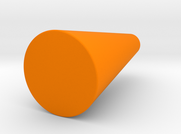 Rounded Cone Vase in Orange Processed Versatile Plastic