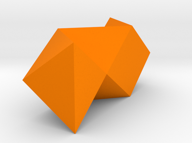 Triangular Stacked Vase in Orange Processed Versatile Plastic