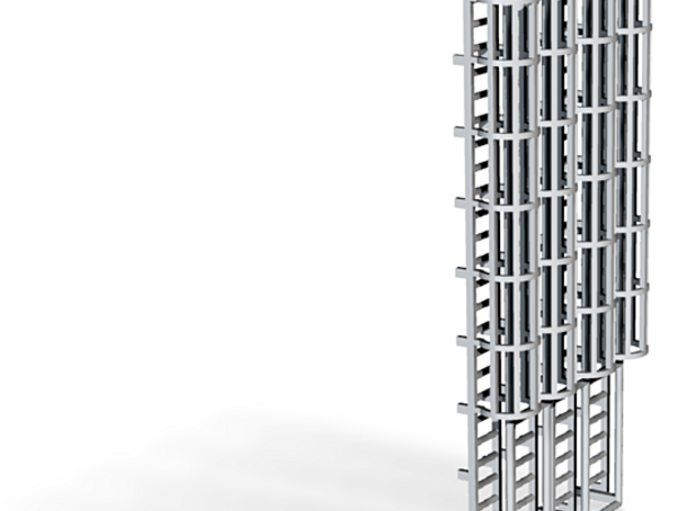 1:100 Cage Ladder 90mm Platform in Tan Fine Detail Plastic