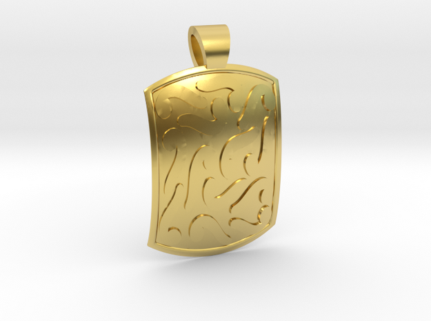Ethnic comma-style [pendant] in Polished Brass