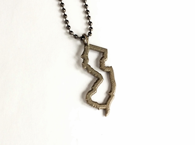 New Jersey Pendant  in Polished Bronzed Silver Steel