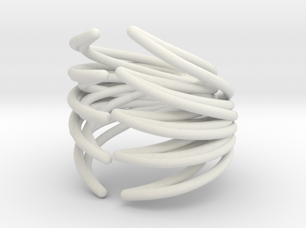 Rib Cage Ring 2 in White Natural Versatile Plastic