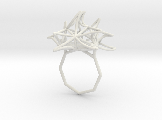 Aster Ring 9 in White Natural Versatile Plastic